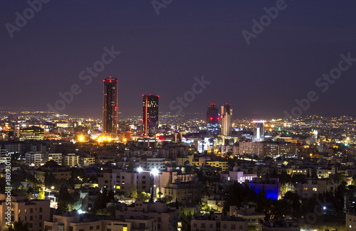 Abdali area towers and hotels at night © Ayman