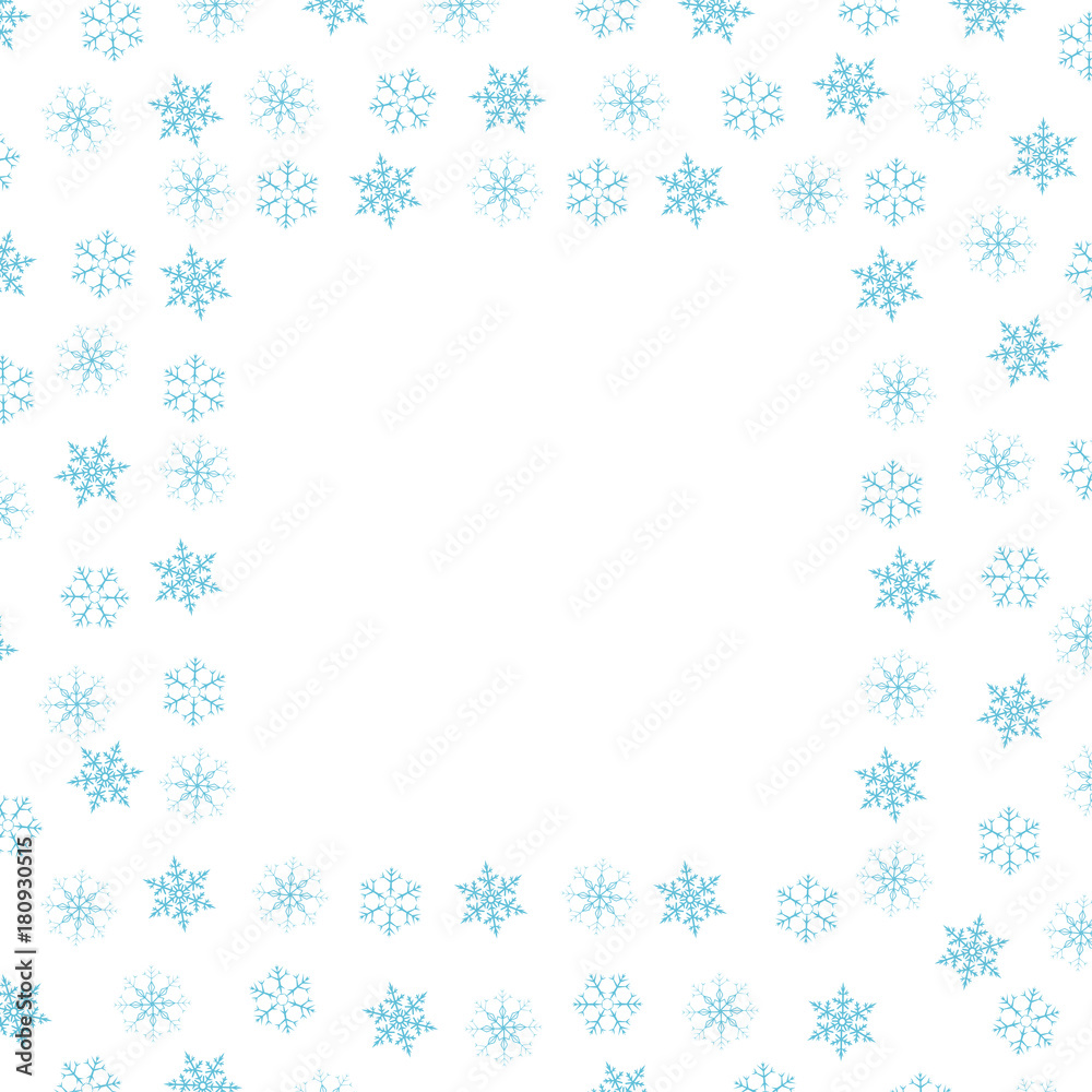 Festive decorative frame made of snowflakes on a white background. For posters, postcards, greeting for Christmas, new year. Festive decorative frame made of snowflakes on a white background. For posters, postcards, greeting for Christmas, new year.