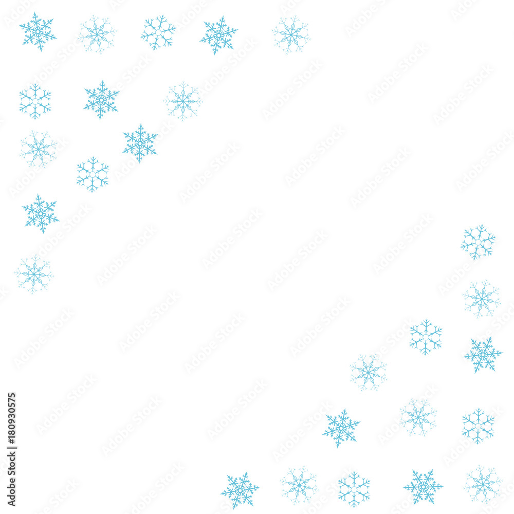Festive decorative frame made of snowflakes on a white background. For posters, postcards, greeting for Christmas, new year. Festive decorative frame made of snowflakes on a white background. For posters, postcards, greeting for Christmas, new year.