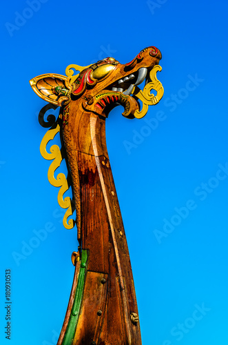 Dragon head on a replica Viking Ship