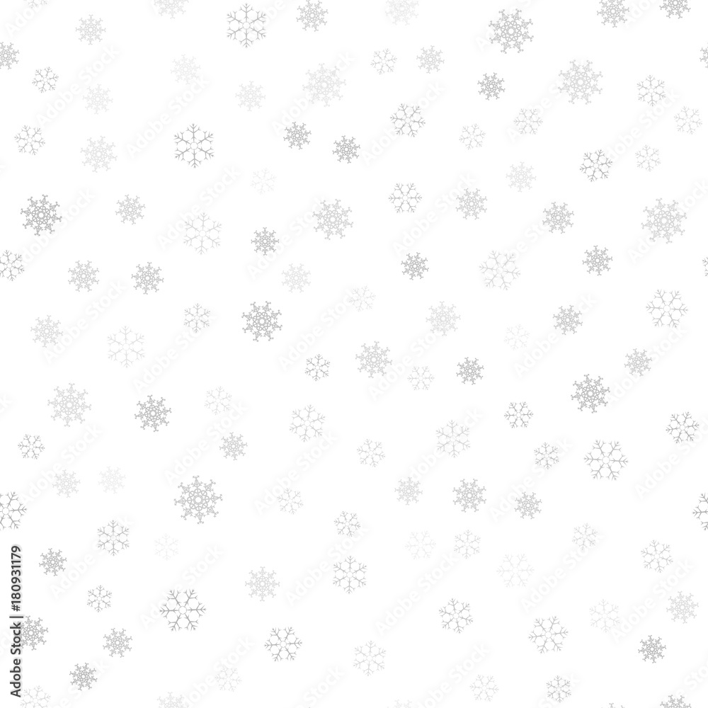 Festive Christmas background of snowflakes for your design of greeting cards, greeting, posters, invitations, websites. Winter seamless pattern for new year.