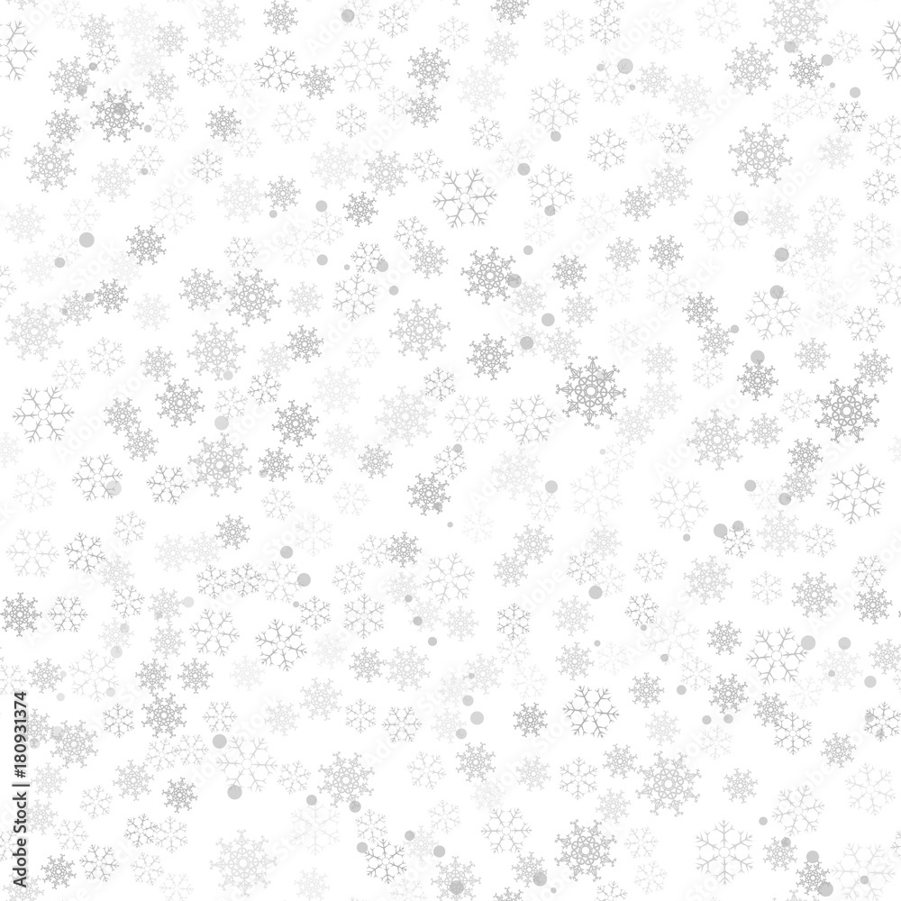 Festive Christmas background of snowflakes for your design of greeting cards, greeting, posters, invitations, websites. Winter seamless pattern for new year.