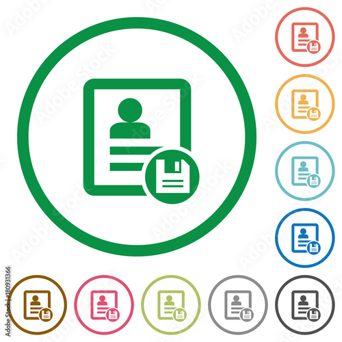 Free Download Save contact changes flat icons with outlines - GFXLoad