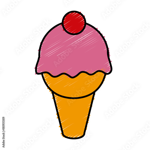 Ice cream cone icon vector illustration graphic design
