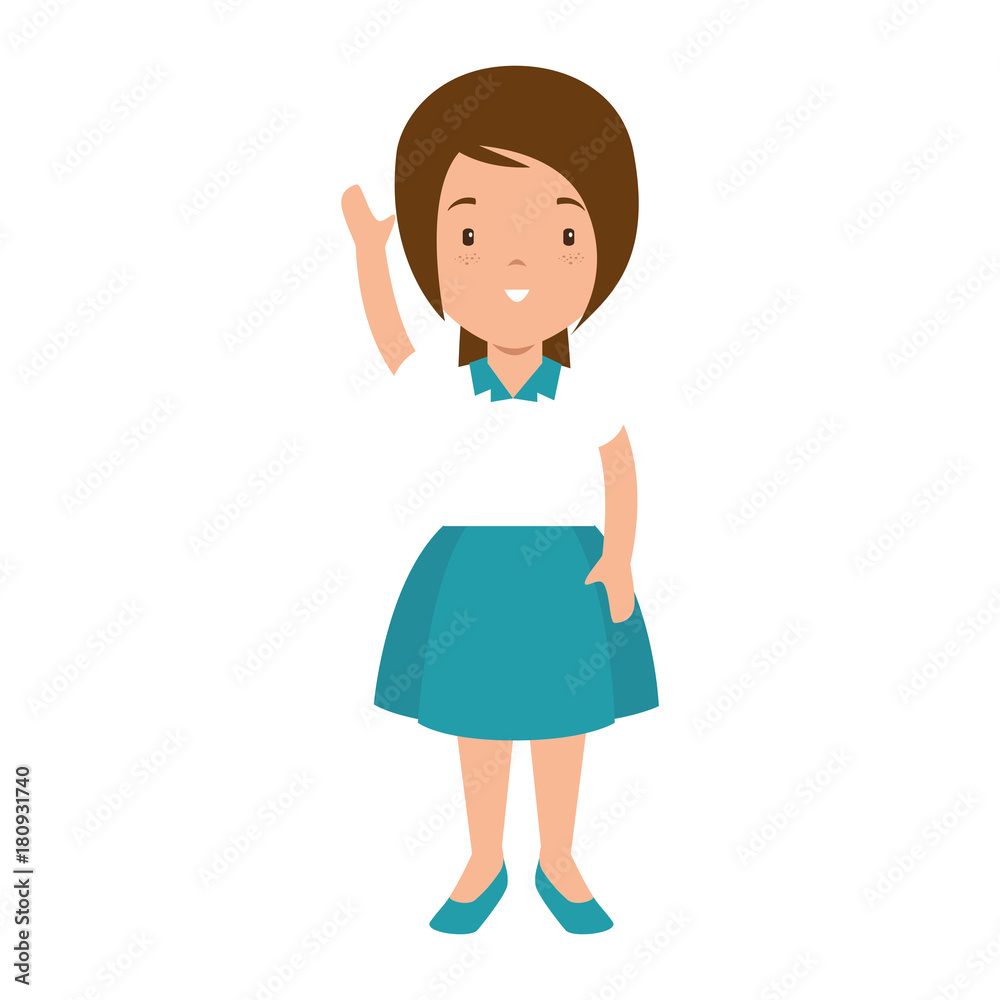 little girl student with uniform character little girl student with uniform character