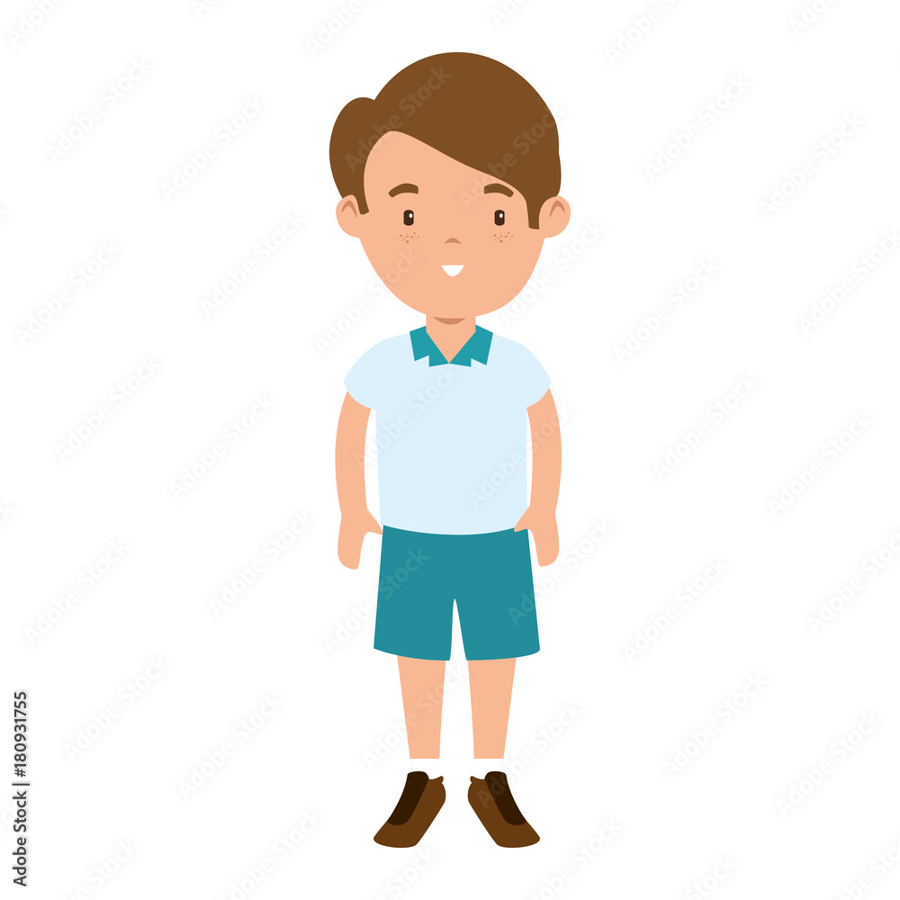 little boy student with uniform character