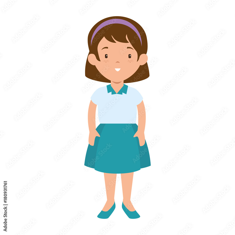 little girl student with uniform character little girl student with uniform character