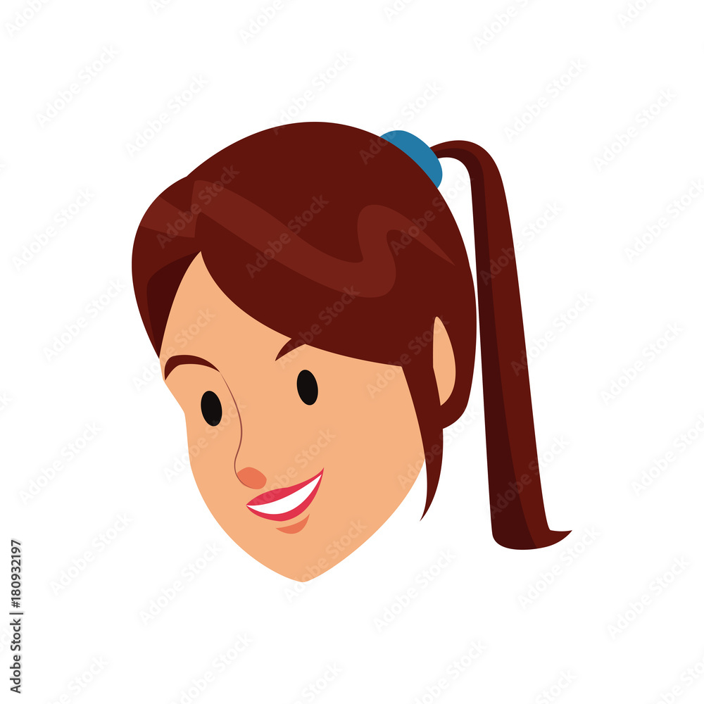 Woman face cartoon icon vector illustration graphic design Woman face cartoon icon vector illustration graphic design