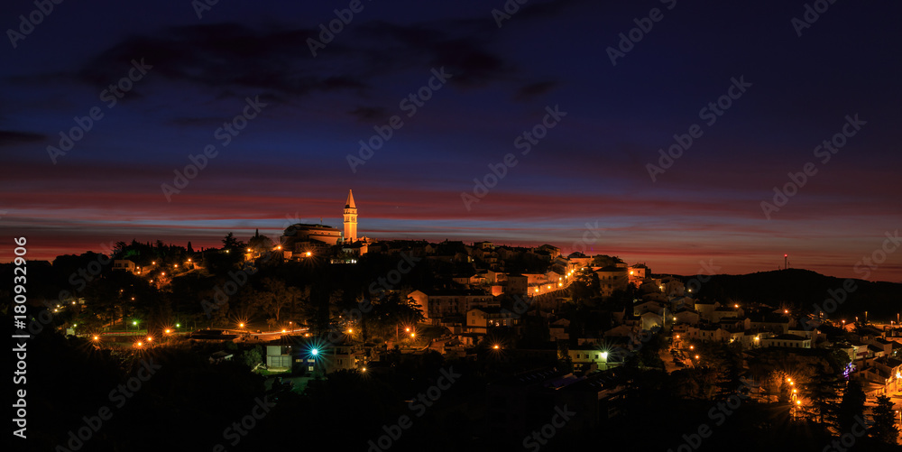 Croatian coast town Vrsar at dawn
