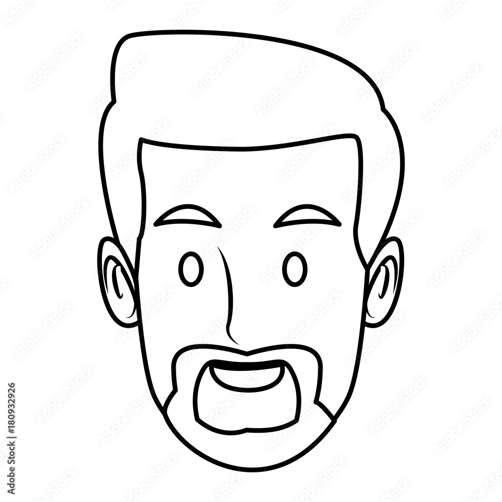 Obraz premium Man face cartoon icon vector illustration graphic design