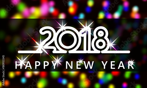 Wallpaper Mural Happy new year 2018 on blurred lights background Torontodigital.ca