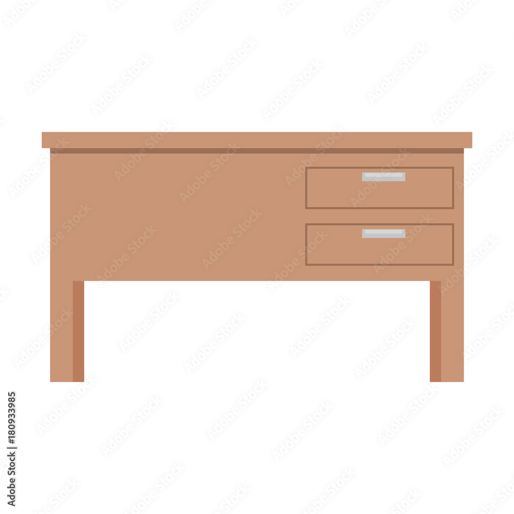 teacher desk isolated icon teacher desk isolated icon