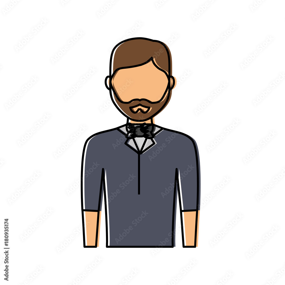 avatar bartender icon over white background colorful design  vector illustration