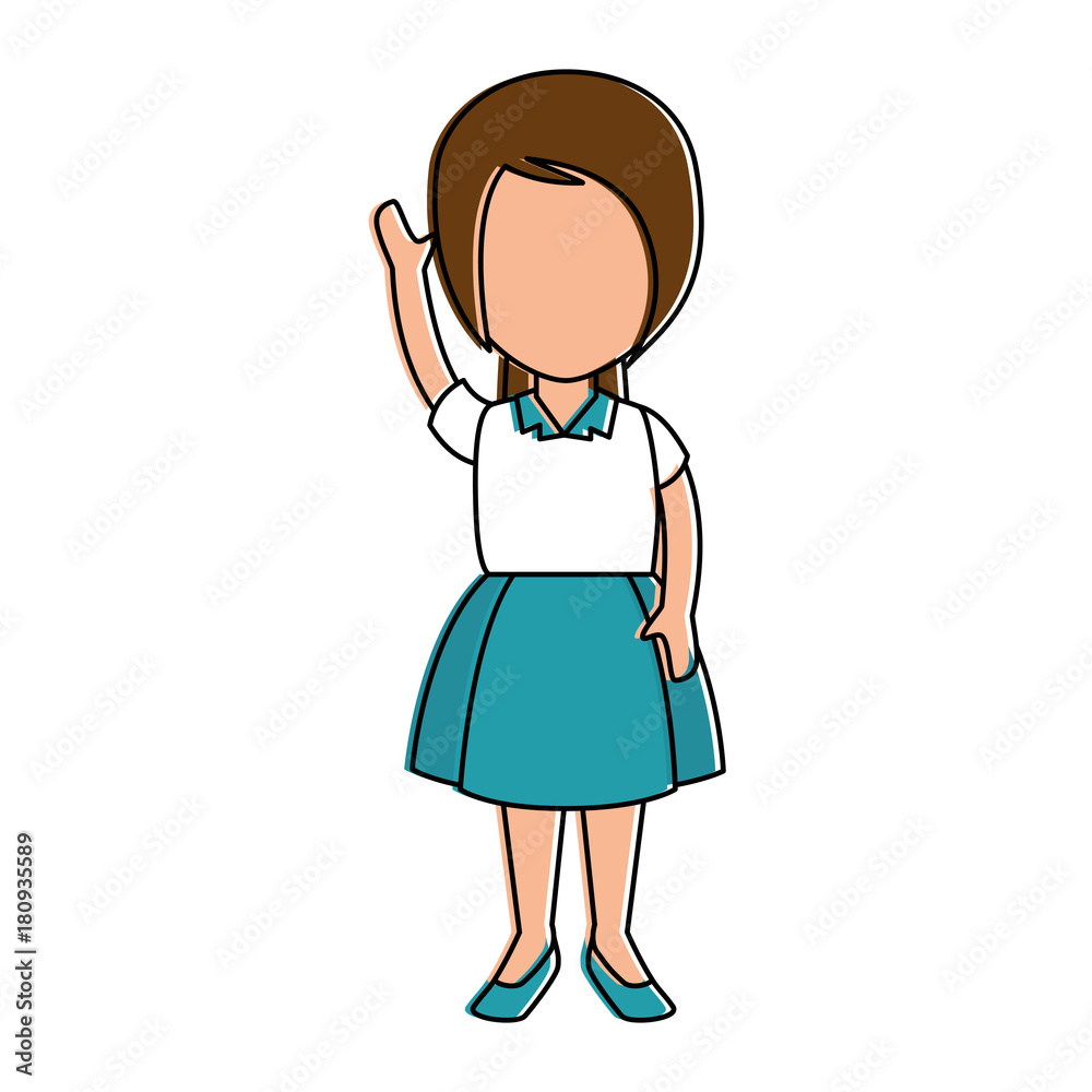 little girl student with uniform character little girl student with uniform character
