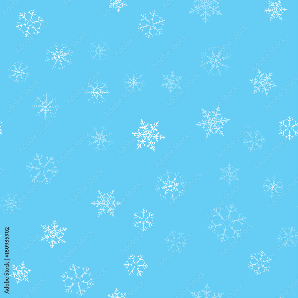 Christmas abstract background from white snowflakes on blue. Seamless pattern for design cards, posters, greeting for the new year. Christmas abstract background from white snowflakes on blue. Seamless pattern for design cards, posters, greeting for the new year.