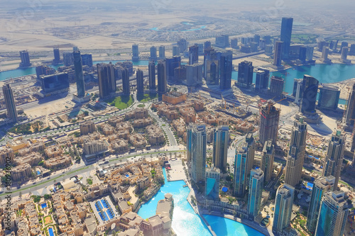 Downtown of Dubai from above