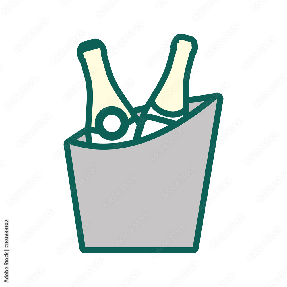 bucket with champagne bottles icon over white background vector illustration bucket with champagne bottles icon over white background vector illustration