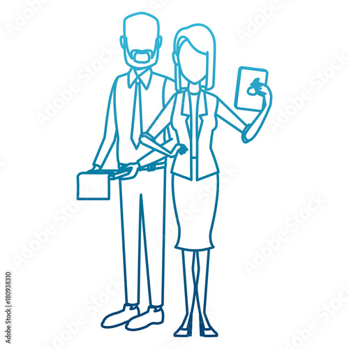 Business couple teamwork icon vector illustration graphic design © Jemastock