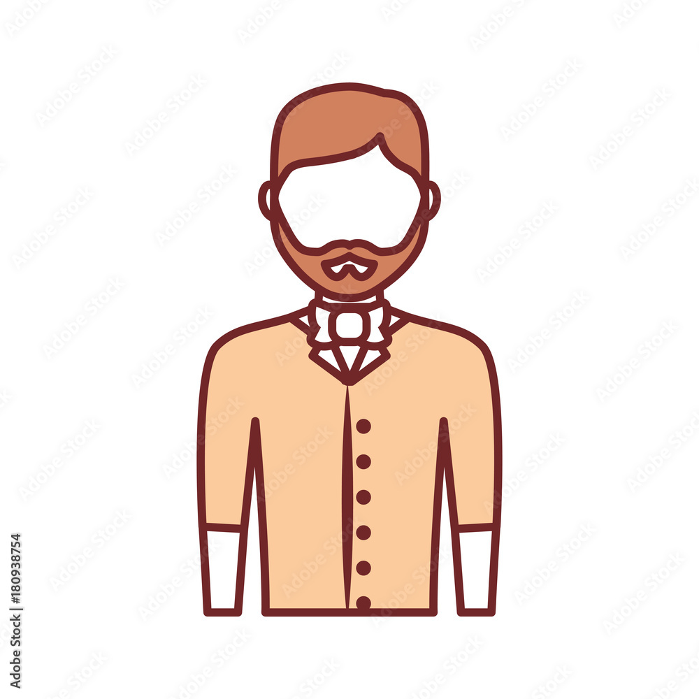 avatar bartender icon over white background vector illustration