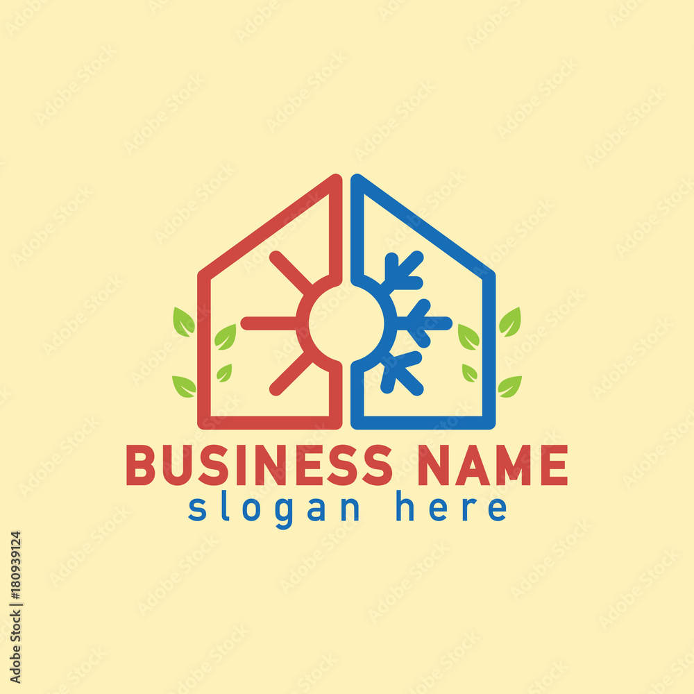 Hot and cool with home logo Hot and cool with home logo