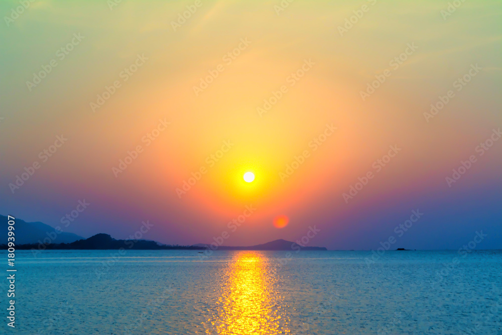 Sunset background at the sea ,Koh Samui ,Thailand