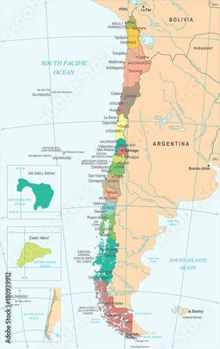 Chile Map - Detailed Vector Illustration
