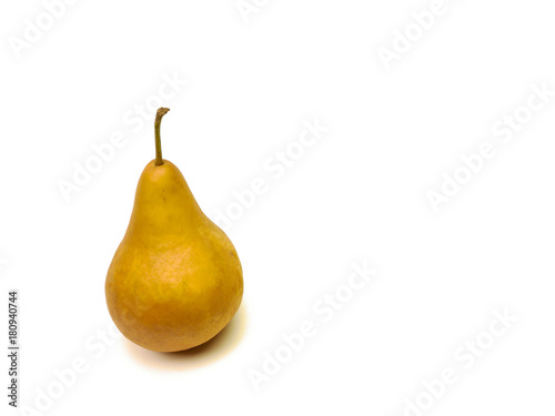 Single bosc pear isolated on white