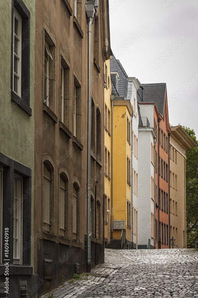 COLOGNE, GERMANY - SEPTEMBER  11, 2016: Colorful houses in Bavarian style in the old town of Cologne, North Rhine-Westphalia