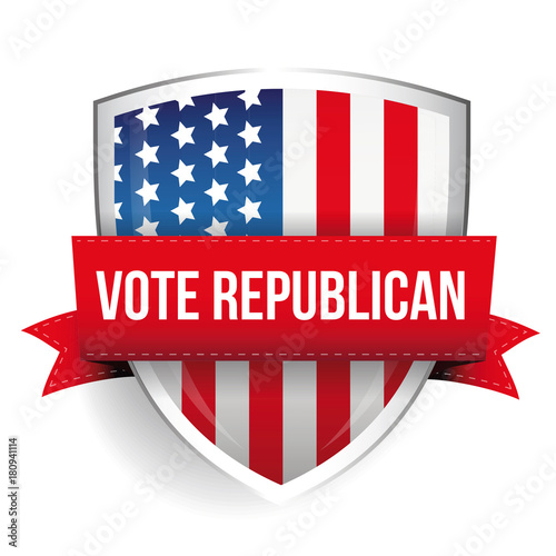 Vote Republican shield Usa flag