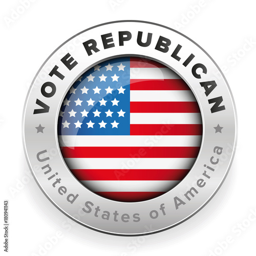 Vote Republican badge Usa flag