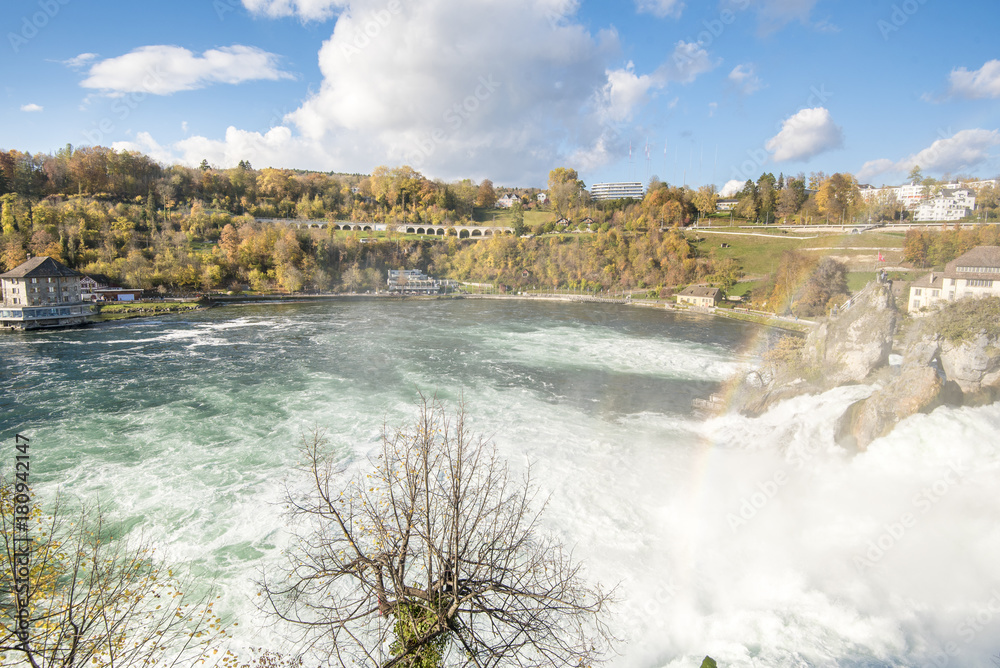 Rheinfall in Autumn, the biggest waterfall in Europe