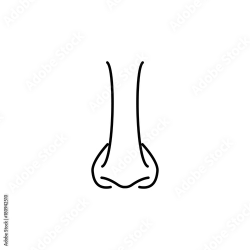 nose icon. Body part element. Premium quality graphic design. Signs, outline symbols collection, simple thin line icon for websites, web design, mobile app, info graphics