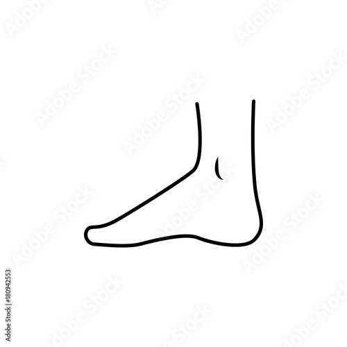 Foot, foot standing icon. Body part element. Premium quality graphic design. Signs, outline symbols collection, simple thin line icon for websites, web design, mobile app, info graphics