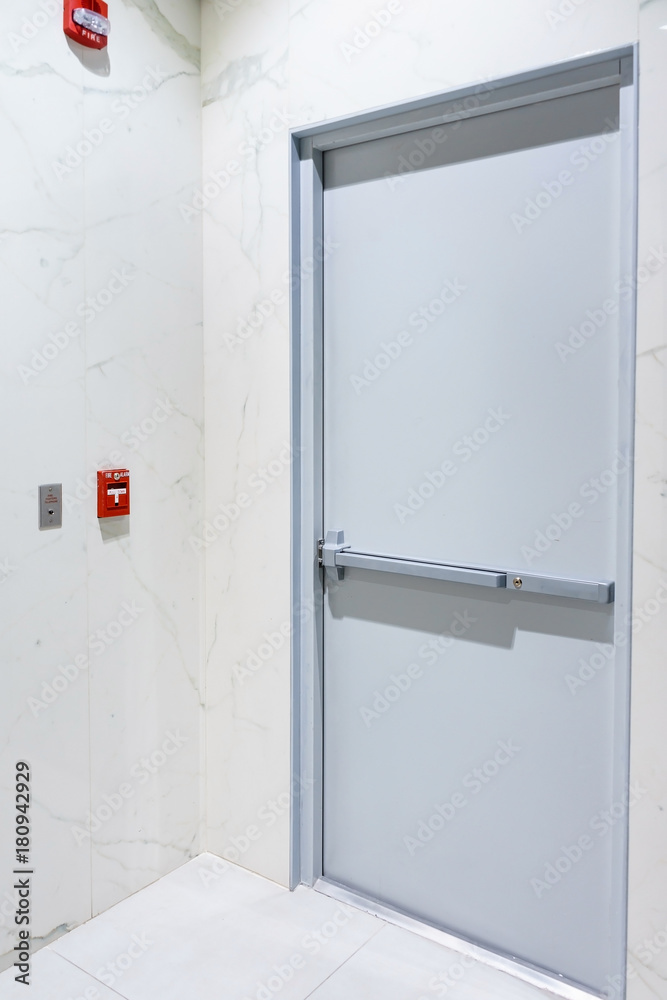 Fototapeta premium Fire protection alarm and emergency exit