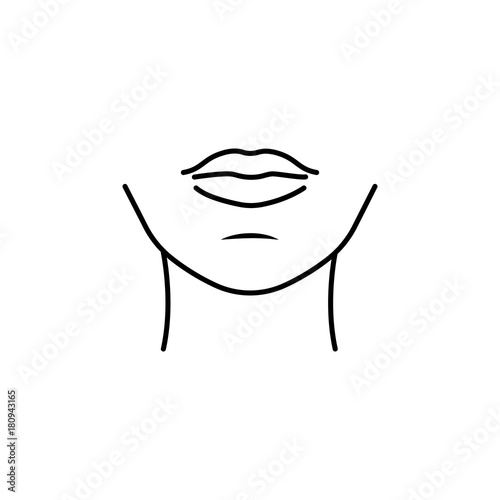 woman chin icon. Body part element. Premium quality graphic design. Signs, outline symbols collection, simple thin line icon for websites, web design, mobile app, info graphics photo