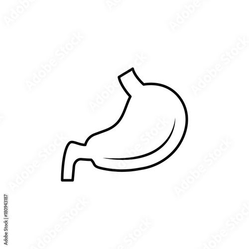 Stomach flat icon. Single high quality outline symbol of human body for web design or mobile app. Thin line signs of stomach for design logo, visit card, etc. Outline pictogram of stomach