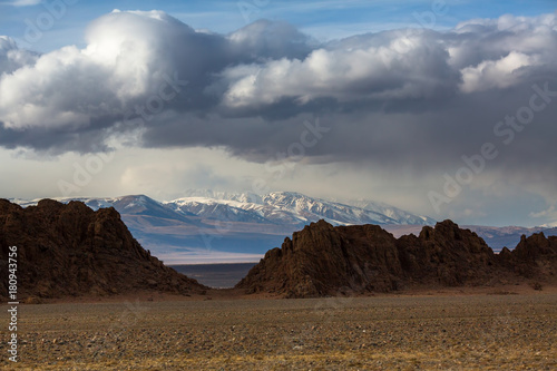 View of the mountains of Western Mongolia.