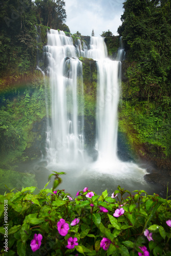 Tad Gneuang Waterfall in Dong Hua Sao National Protected Area, Bolaven Plateau, Champasak Province, Laos