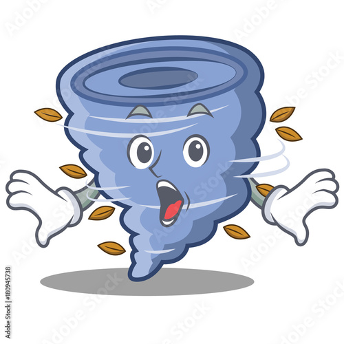 Surprised tornado character cartoon style