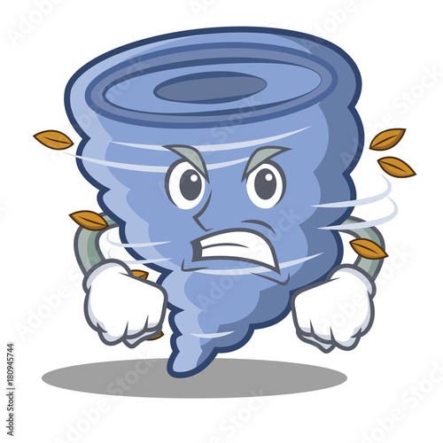 Angry tornado character cartoon style