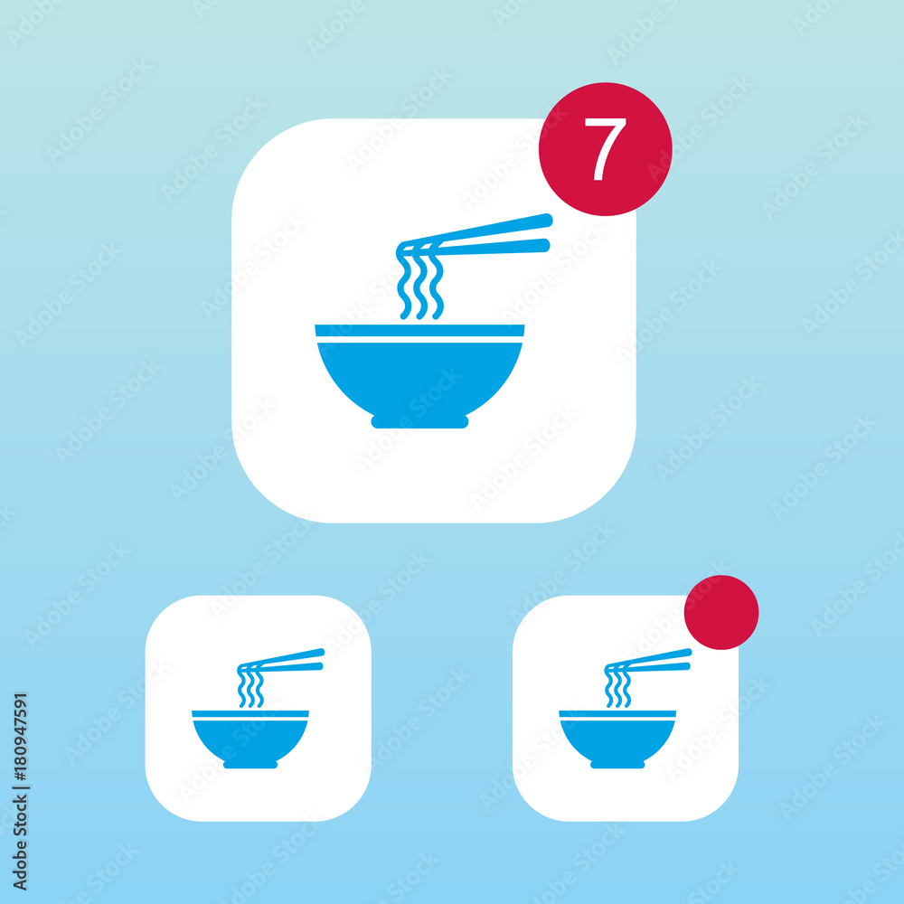 Ramen Noodle Icon With Notification Ramen Noodle Icon With Notification