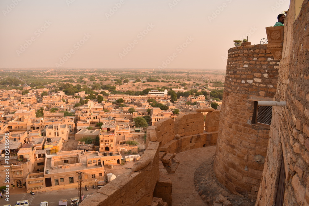 view of jaisalmer city from jaisalmer fort rajasthan india