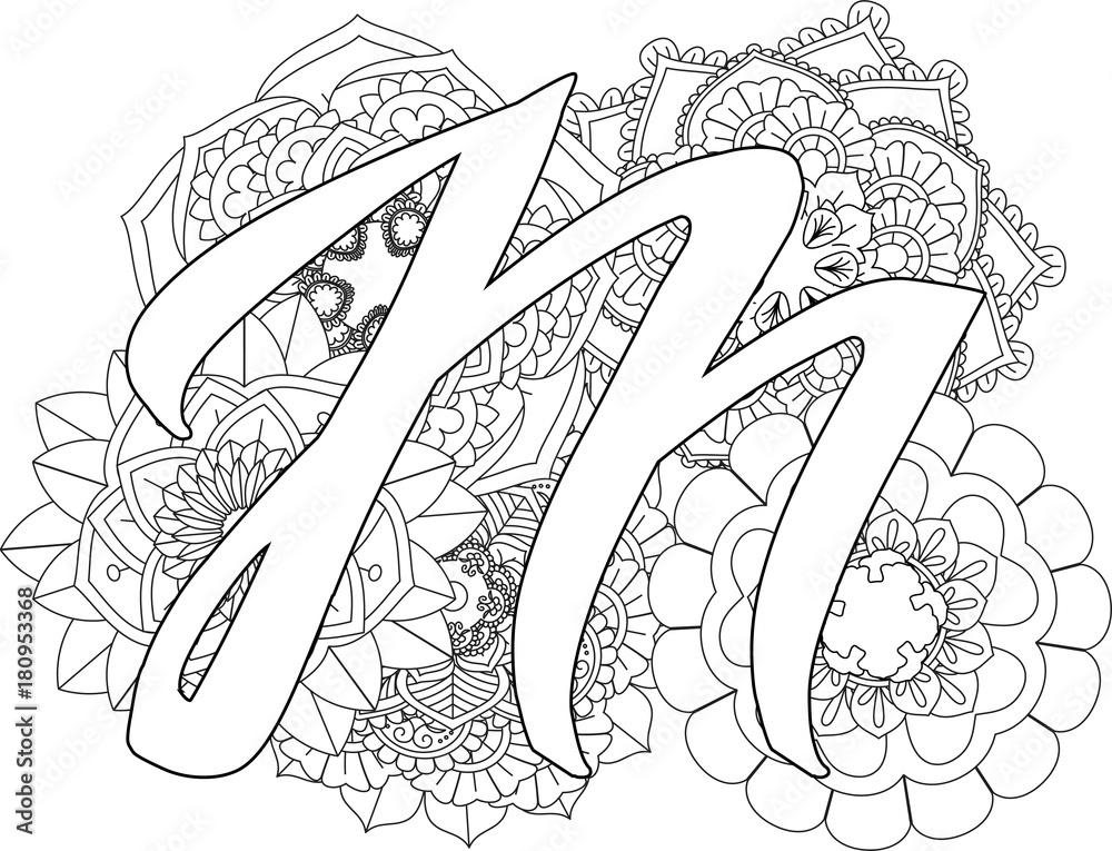 Coloriage Mandala Lettre M