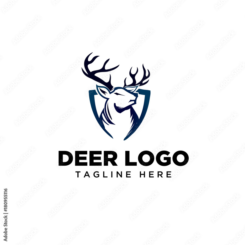 Obraz premium Shield Secure deer logo