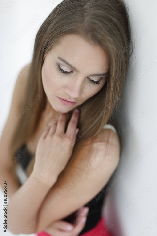closeup. face of a beautiful girl with long hair closeup. face of a beautiful girl with long hair