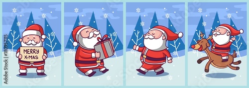 collection of santa clause cartoon style for christmas card or else