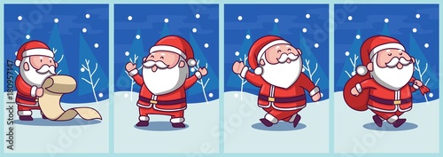 collection of santa clause cartoon style for christmas card or else