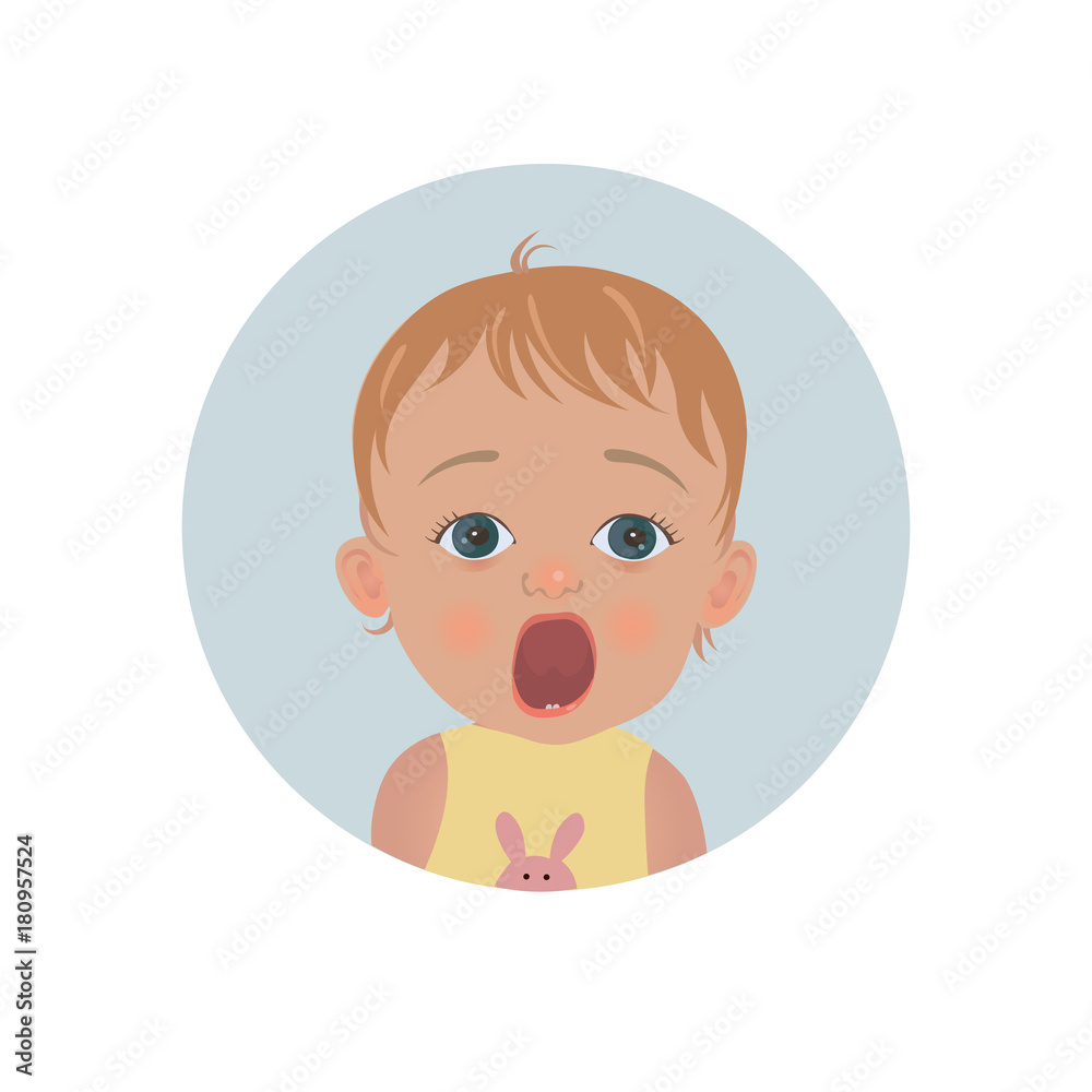 Cartoon face frightened emoji, vector scared facial expression