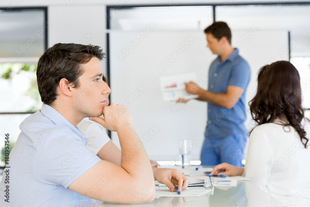 Business meeting with presentation Business meeting with presentation