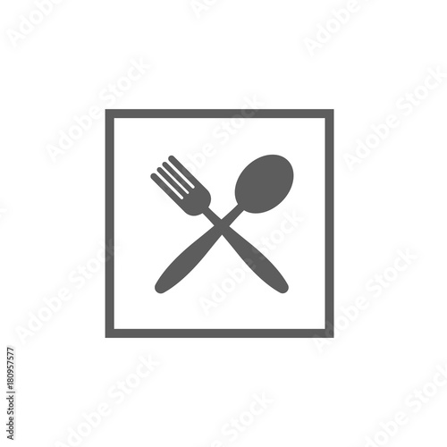 Square Fork and Spoon Logo